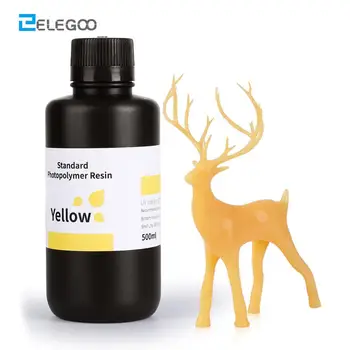 

ELEGOO 405nm UV Resin 3D Printer Resin LCD Standard Photopolymer Resin for LCD 3D Printing 500ml Yellow for Elegoo Mars Printer