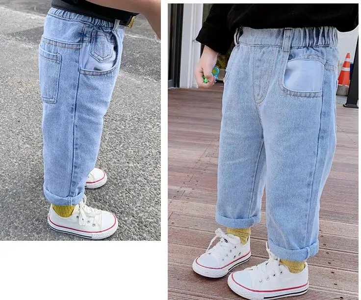 Новинка года; повседневные джинсы в Корейском стиле для маленьких девочек; брюки и брюки в иностранном стиле