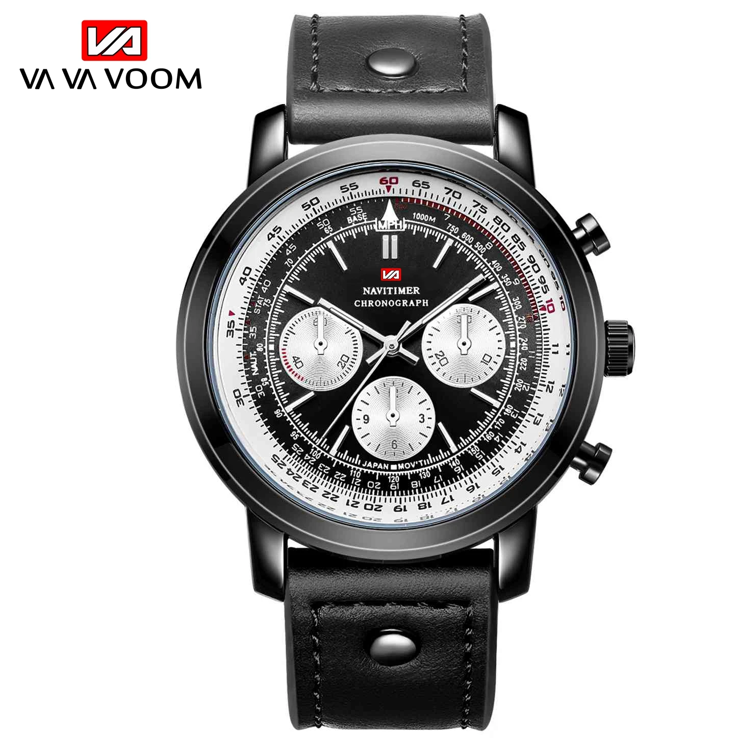 Airplane Sports Military Blue Dial Pilot Calendar Men Wristwatch Chronograph Fashion Casual Brand Army Brown Leather Watches 
