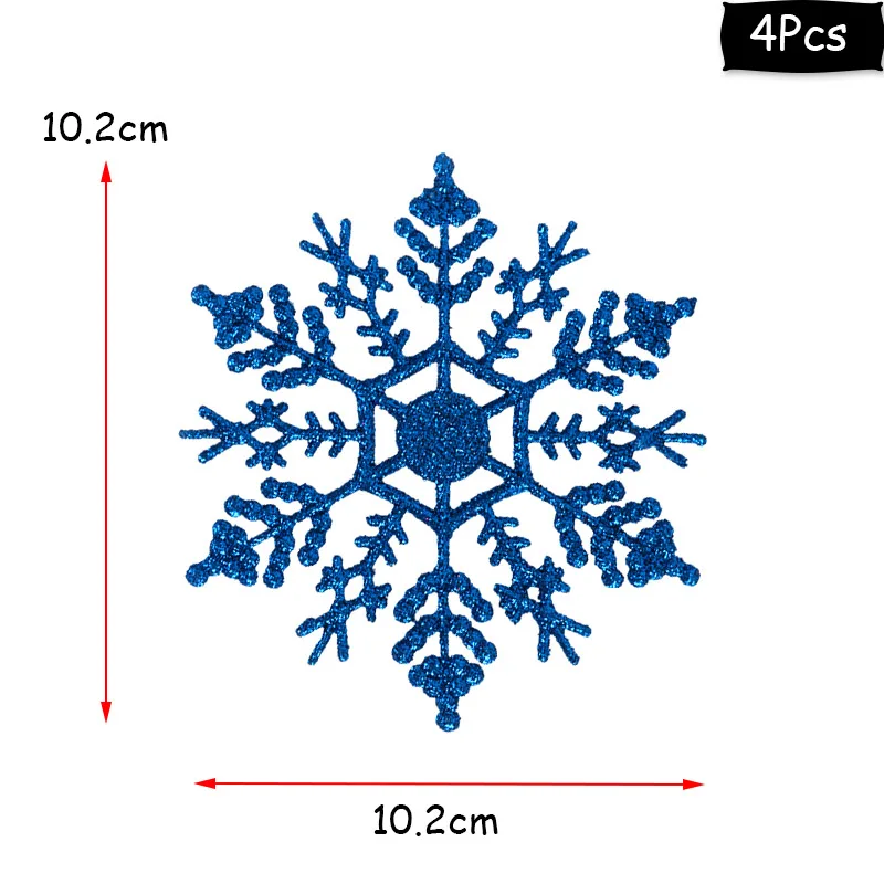 JOY-ENLIFE 4 шт многоцветные рождественские орнаменты снежинки сверкающие блестящие вешалки для дерева гирлянды Ручные украшения