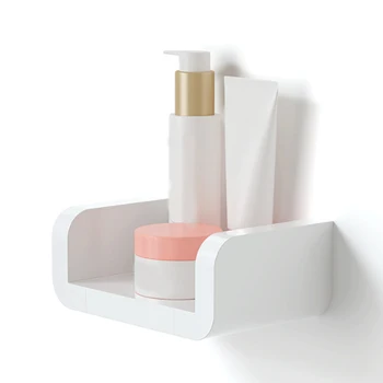 

White Home Storage Holder Waterproof Cosmetic Shelves Wall Hanging Bathroom Shower Shelf Caddy Shower Rack Kitchen Spice Racks