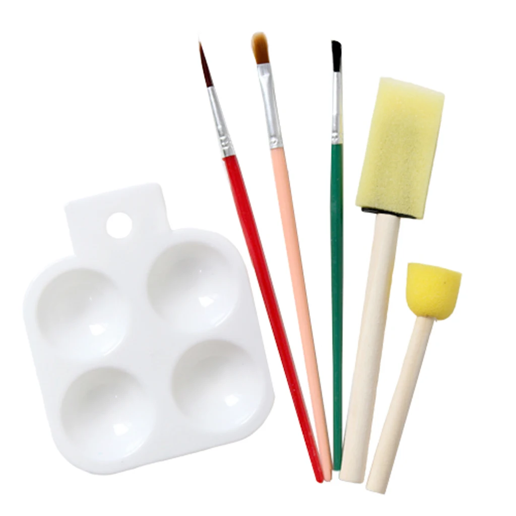 6Pcs/set Kids Paint Brushes Sponge Stamp Graffiti Acrylic Drawing Tools Set
