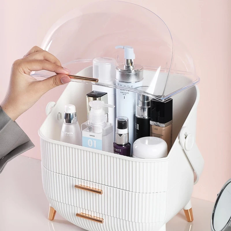 Fashion Big Capacity Cosmetic Storage Box Waterproof Dustproof Bathroom Desktop Beauty Makeup Organizer Skin Care Storage Drawer 4