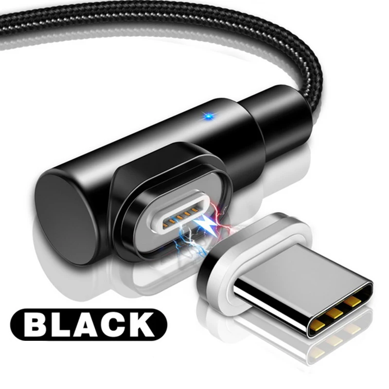 Black Магнитный кабель 3A Micro usb type-C для iPhone X XS XR 7, быстрая зарядка, USB-C, магнитное зарядное устройство для телефона, кабели для samsung Xiaomi - Тип штекера: Black