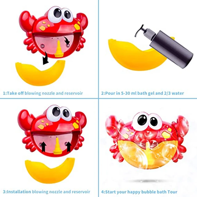 Outdoor Bubble Machine Crabs Frog Music Kids Bath Toys Bathtub Soap Automatic Bubble Maker Baby Bathroom Toy for kids Children 4