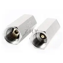 2 x Серебряный тон 11,6 мм 1/4PT с внутренней резьбой воды прямой односторонний обратный клапан