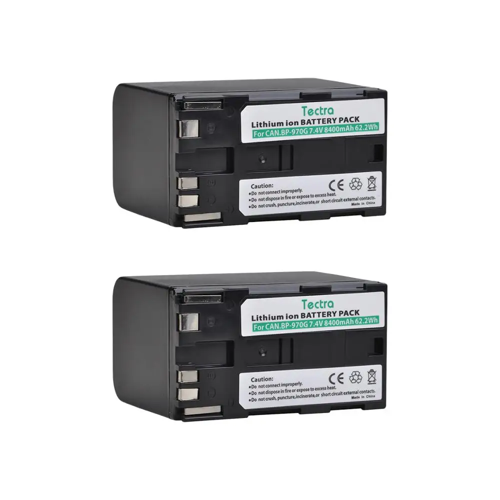 2Pcs 8400Mah Bp-970G Bp-975 Batteria Bp970G Batteria Per Canon Eos C100,Eos C100 Mark Ii,Eos C300,Eos C300 Pl,Gl2,Xf100