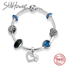 Подлинная 925 пробы Серебряная шляпа медсестры подвески стеклянные бусины цепи браслеты Женские аксессуары модные ювелирные изделия подарок для пары