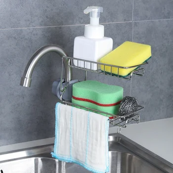 

Stainless Steel Double-layer Faucet Storage Racks Storage Holders Organization