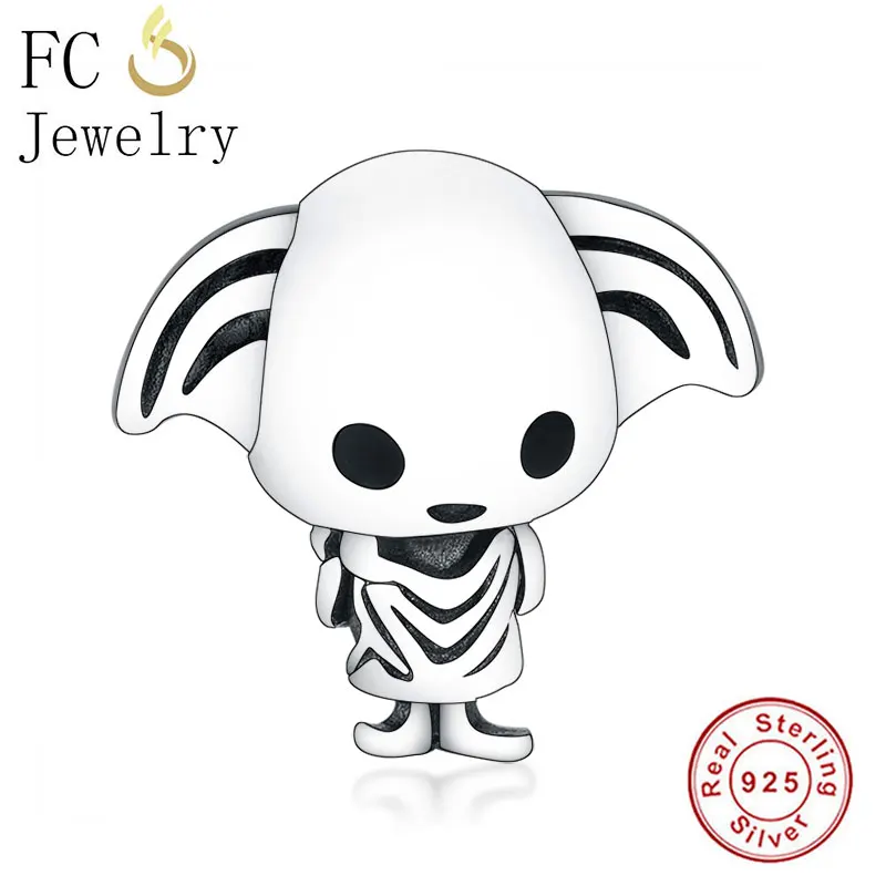 Dobby Elf FC ювелирные изделия подходят к оригиналу Pandora талисманы браслеты 925 серебро Гермиона Грейнджер эльф Добби Рон Уизли бусина для изготовления Берлок Новинка - Цвет: Dobby Elf
