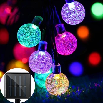

LED Decoration Solar Light Flower Crystal Ball Garland Garden Outdoor Lamp 22M 10M Waterproof Night Sensor Led Bulbs String