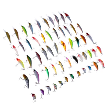 

56pcs Minnow Fishing Lure 8 Mixed Style Artificial Hard Baits Bass Wobblers