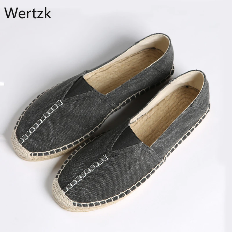 

Summer new comfortable simple beef drill upper hemp rope breathable canvas shoes men comfortable wild casual flat shoes A292