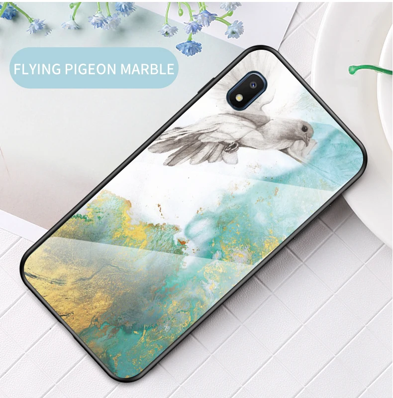 Мрамор прочное защитное Стекло чехол для samsung Galaxy A10e SM-A102U чехол градиент защитный чехол на заднюю панель телефона для samsung A10e чехол