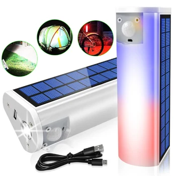

Solar Flashlight Camping Emergency Multifunctional Cycling Outdoor Survival Night Running Phone Charger Travel Hiking LED Lamp