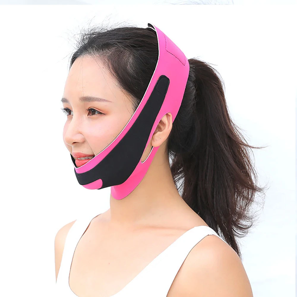 Generic Elastic Face Slimming Bandage V Line Face Shaper Women Chin Cheek  Lift Up Belt Facial Massage S