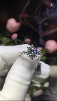 

CAR011 2carat8MM NSCD synthetic Gem rings,chrysanthemum Ring