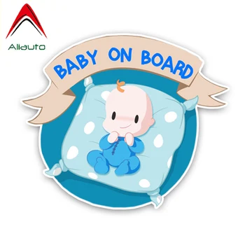 

Aliauto Warning Sign Car Sticker Lovely Baby on Board Cartoon Vinyl Decal Cover Scratches for Volkswagen Ford Focus ,16cm*14cm