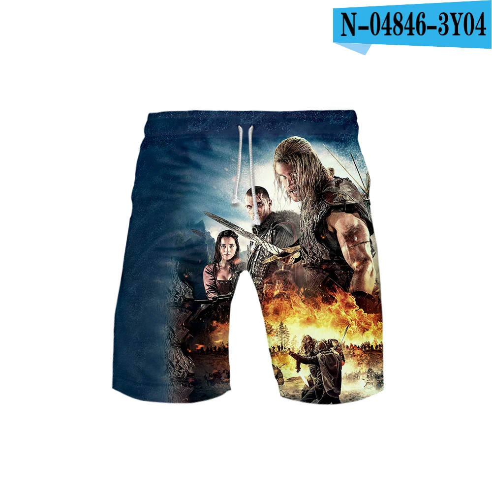 Мужские 3D шорты Viking, 3D бордшорты, летние новые быстросохнущие мужские шорты Viking в стиле хип-хоп, пляжная одежда, уличная одежда большого размера - Цвет: Армейский зеленый
