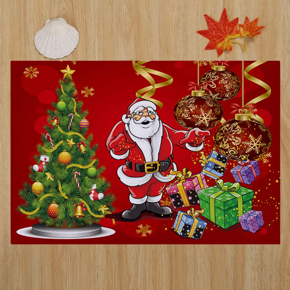 Merry Christmas Welcome Doormats 40x60CM Christmas Tree Decorative Indoor Home Carpets Decor Bathroom Non-slip Mat Area rug /d