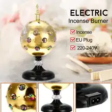 Металлическая электрическая горелка держатель ладан бриллианты круглые подставки для ароматерапии для палки благовония в виде конуса базовый инструмент товары буддистской тематики