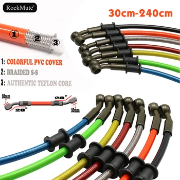 

300mm-2400mm Brake Hose Line Banjo Motorcycle Motorcross ATV Dirt Bike Hydraulic Oil Clutch Cable Pipe Braided Stainless Steel