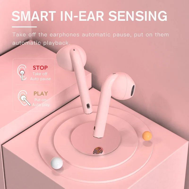 iKF Find Pro Pink Wireless Earbuds Gaming Earphone Touch Control TWS Bluetooth 5.0 with 500mAh Charge Case Waterproof Stereo