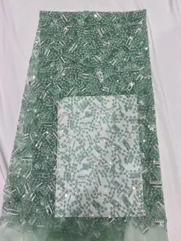 

New Design Elegant Sequins Nigerian African Organza Lace 2020 Bridal French Mesh Lace Fabric High Quality Sequins Lace Fabric