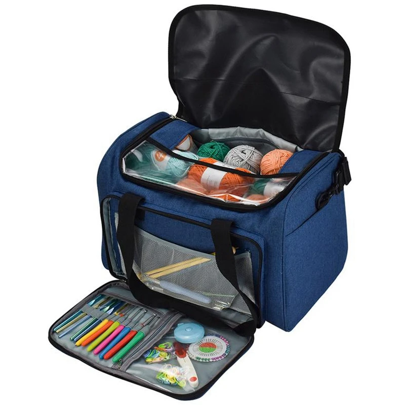 

Sturdy Light Bag Yarn Storage Bag Household Portable Tote Storage Case For Crocheting Hook Knitting Needles Sewing Accessories
