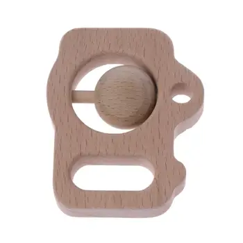 

Baby Camera Beech Wood Rattle Teethers Hand Montessori Toy Play Gym Chew Toys 24BE