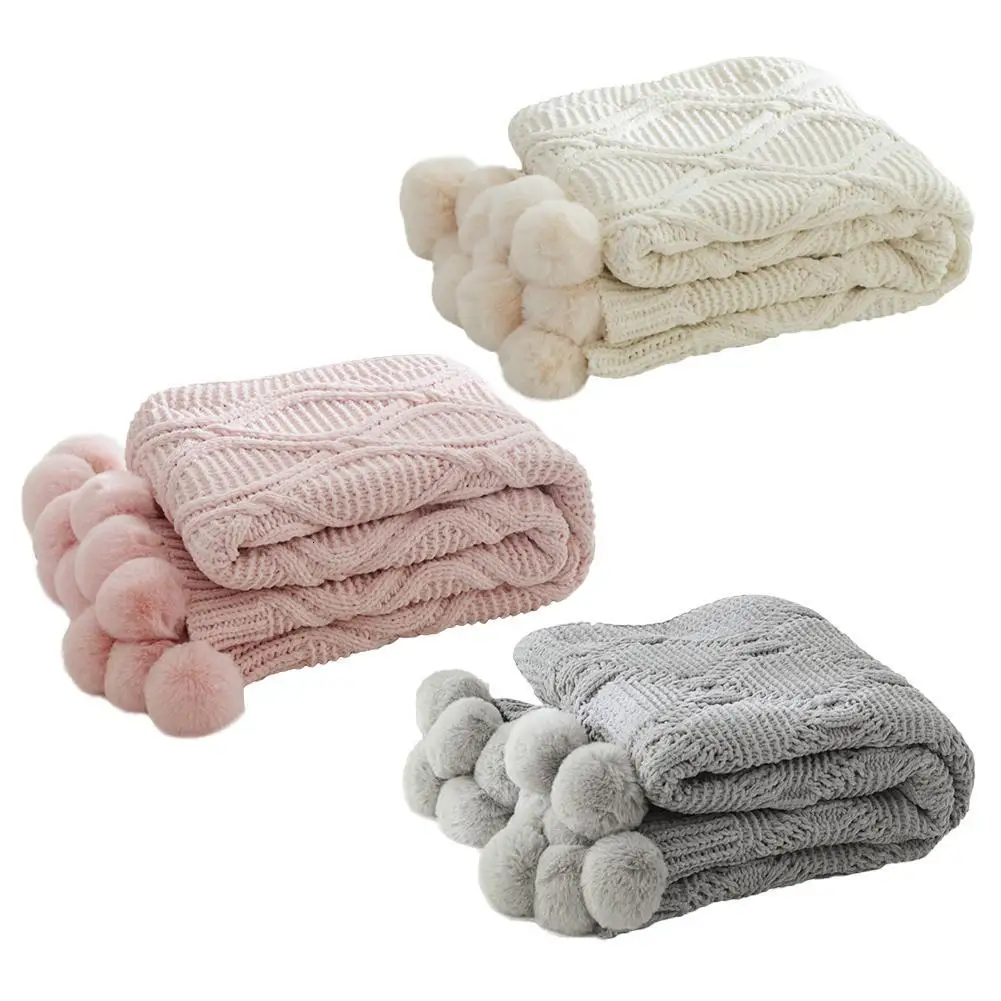 

Ball Blanket Chenille Knitting Carpet Nordic Style Blanket Air Condition Blanket Sofa Chenille Plush Home Textile Throw Blanket