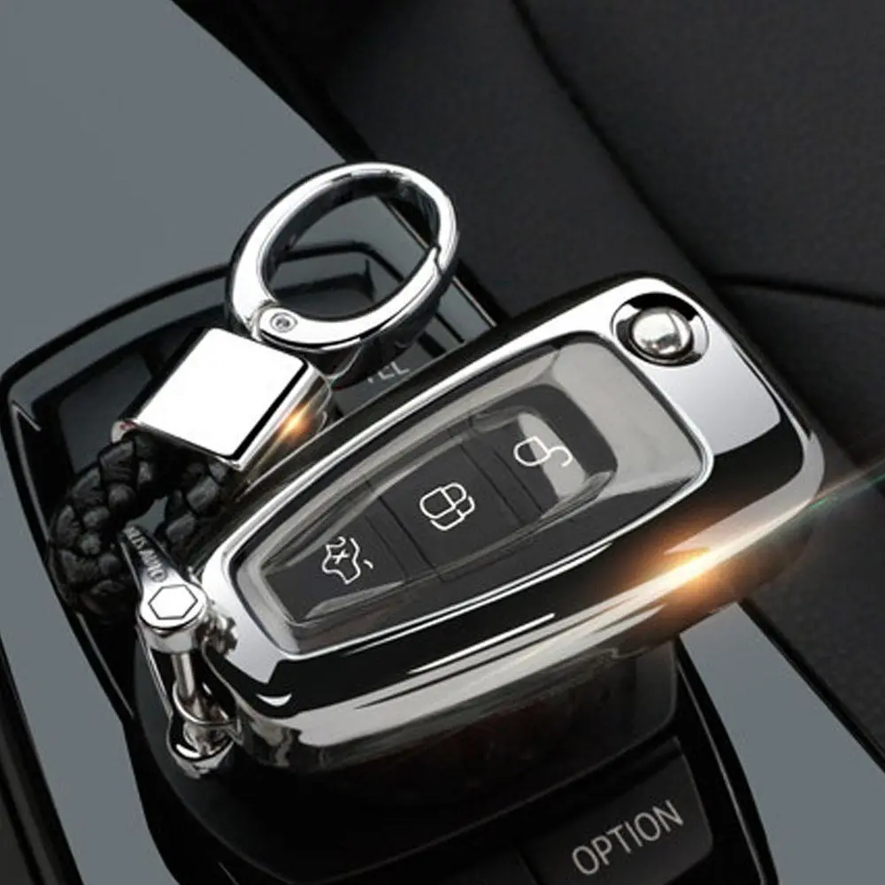 Чехол для автомобильного ключа из ТПУ для Ford C-Max S-Max Focus 3 MK3/Mondeo Transit Fiesta/Mondeo Transit Car откидной складной чехол для ключей 3 кнопки - Название цвета: Option 4
