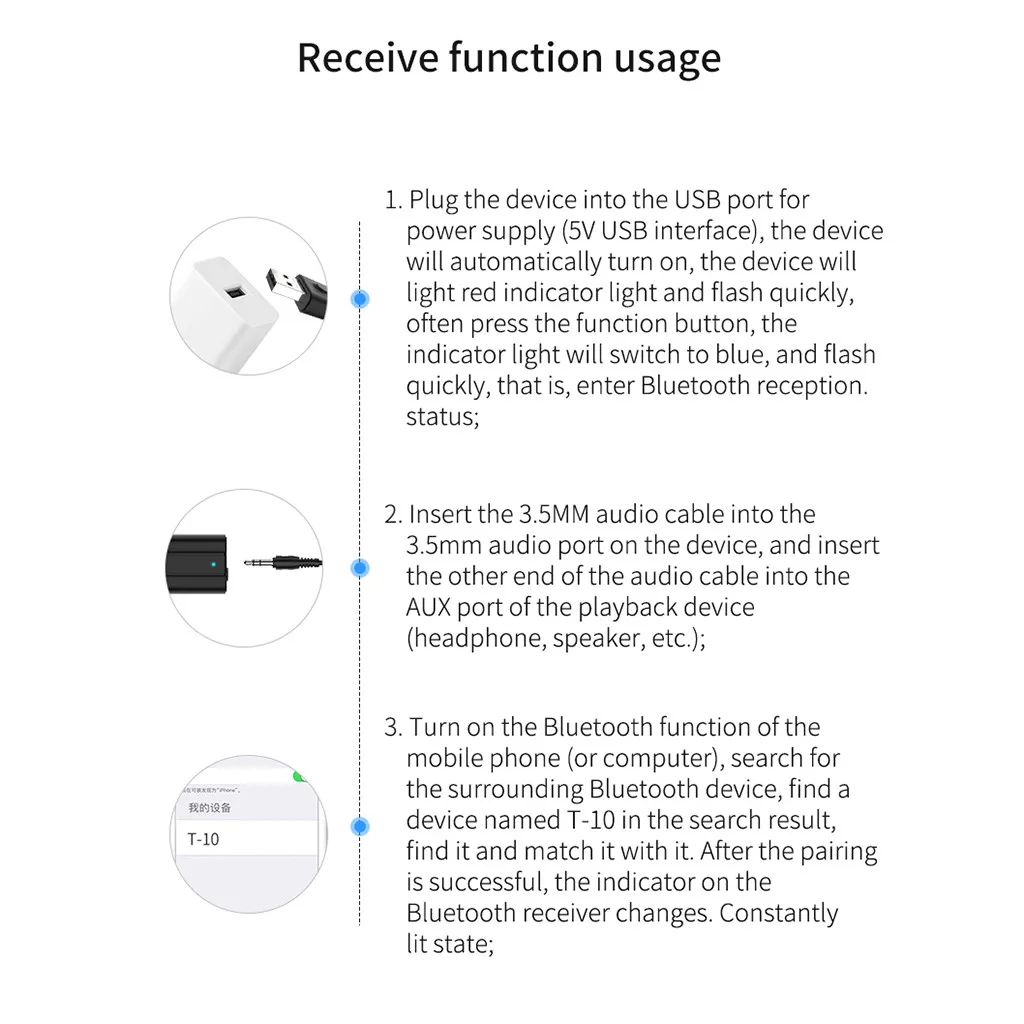 2 в 1 bluetooth-приемник USB передатчик 3,5 мм портативный стерео аудио беспроводной Bluetooth 5,0 передатчик для телевизора