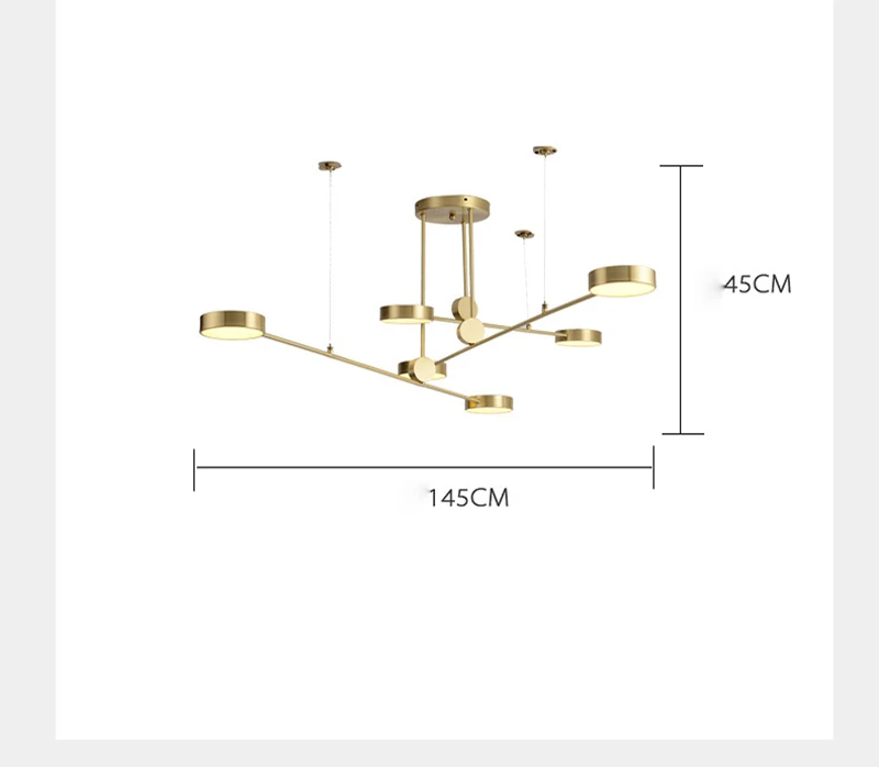 6 Lights Пост-современная Золотая яркая Трехцветная люстра простая и элегантная атмосфера Ресторан вращающийся свет Роскошные люстры - Цвет абажура: 6 Lights