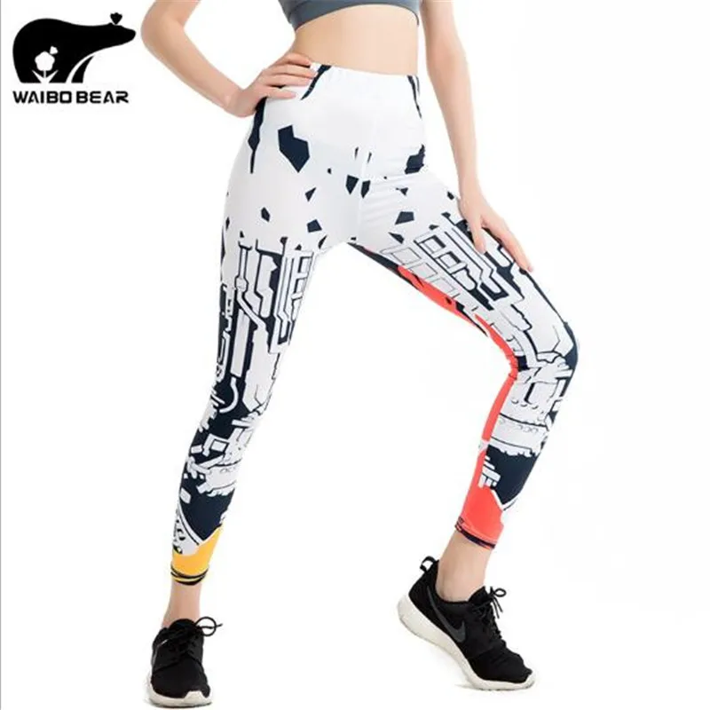 

Brand Women Sexy Legging Printing Fitness leggins Fashion Slim Polyester Fiber High Waist Woman Pants
