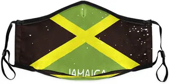 

Distressed Jamaica Flag Face Mask Washable Anti Dust Mask with 4PCS 5Layers Filters for Bicycle, Cycling,Sports