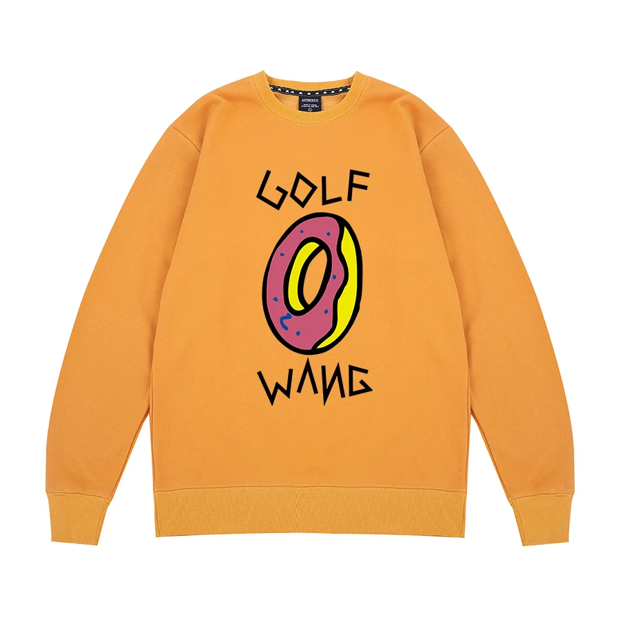 Принадлежности для гольфа Tyler The Creator для мальчиков с цветочным узором OFWGKTA мужские свитера и толстовки женские скейт рисунок Frank Ocean Harajuku стиль унисекс, чесаный хлопок - Цвет: Caramel yellow