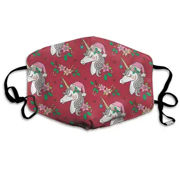 

Unicorn Pink Washable Reusable Mask, Cotton Anti Dust Half Face Mouth Mask For Kids Teens Men Women With Adjustable Ear Loops