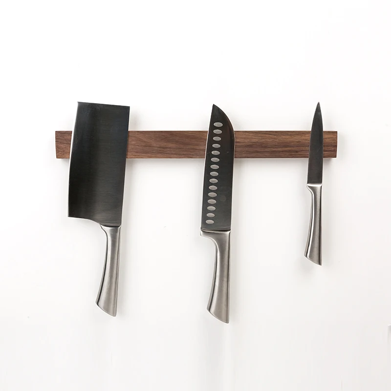 Деревянный магнитный держатель для хранения ножей настенный кронштейн металлические ножницы блок лезвие подвесной магнитный стержень Кухня Экономия пространства Органайзер