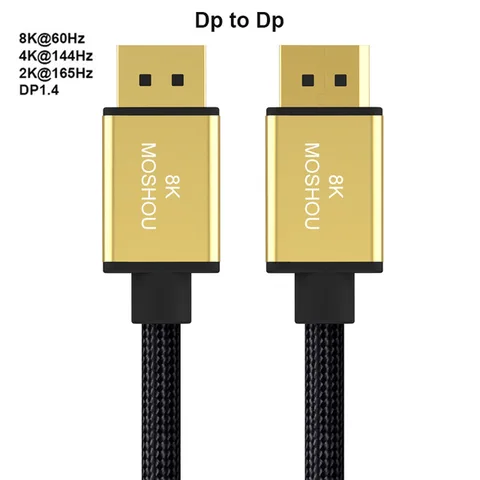 8K DisplayPort 2.0 Cable 8K 60Hz 4K 144Hz 77.4Gbps DP 2.0 for Video PC Laptop TV RTX 3080 DP TO DP Adapter Wire