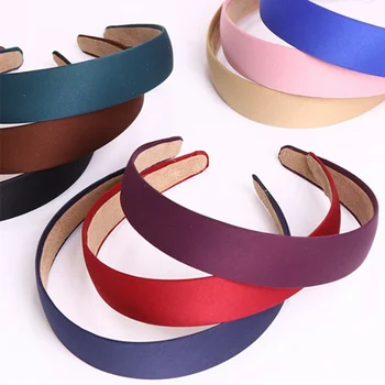 

1Pc Satin Wide Women Headband Elastic Adjustable 5-Color Hairband Hair Accessories Lady Girls Headwear Styling Tools