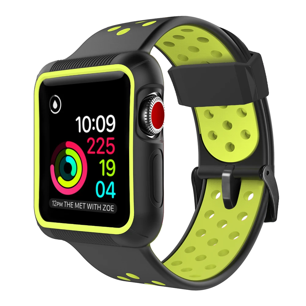 1 2 3 Black ash Силиконовый чехол+ ремешок для Apple Watch band 4 5 44 40 мм дышащий сменный Браслет спортивные аксессуары для iWatch 3 2 1 38 42 мм - Цвет ремешка: 1 2 3 Black ash