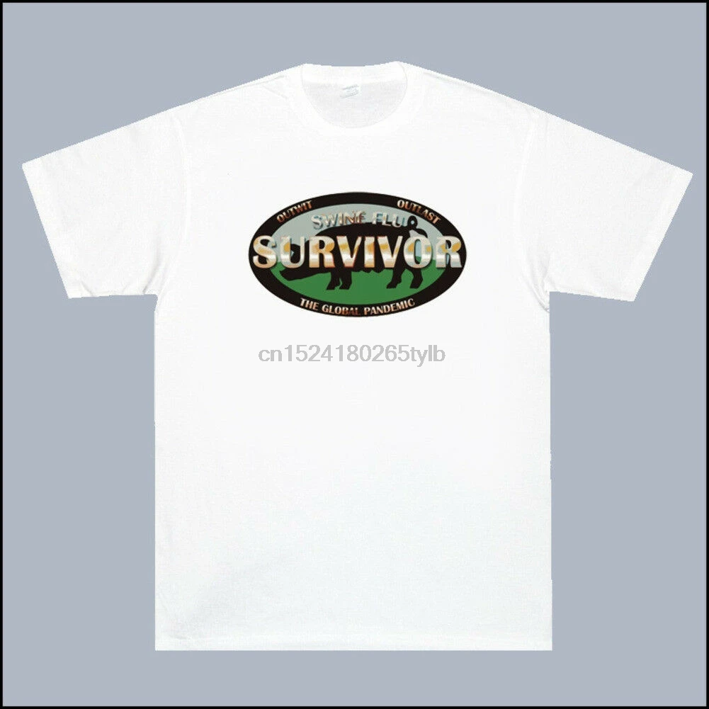 Свиной грипп Survivor Outwit outlong глобальная пандемия футболка | Мужская одежда