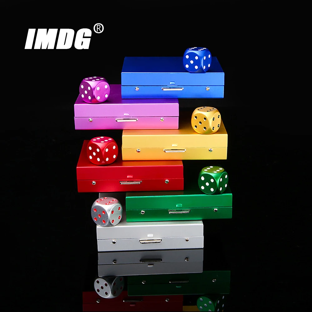 Game Dice Dice Set Colorful Aluminum Alloy Metal Dice Square Box 16mm Round Corner 5pcs/pack