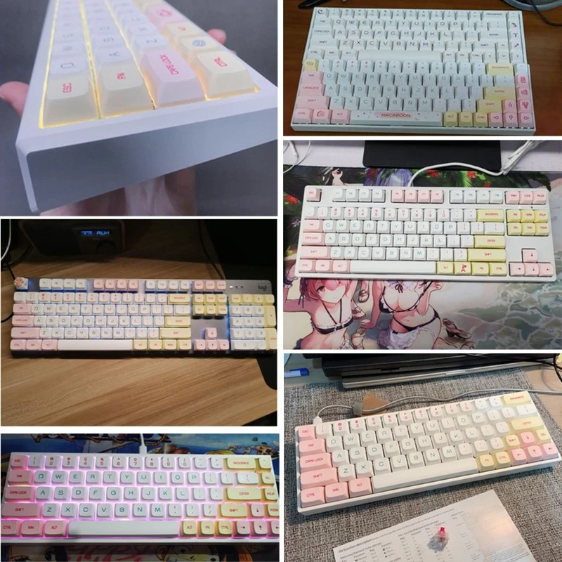 

146 Keys XDA Profile PBT Macaron Keycaps DYE Sublimation 2.25U 2U 1.5U GH60 GK61