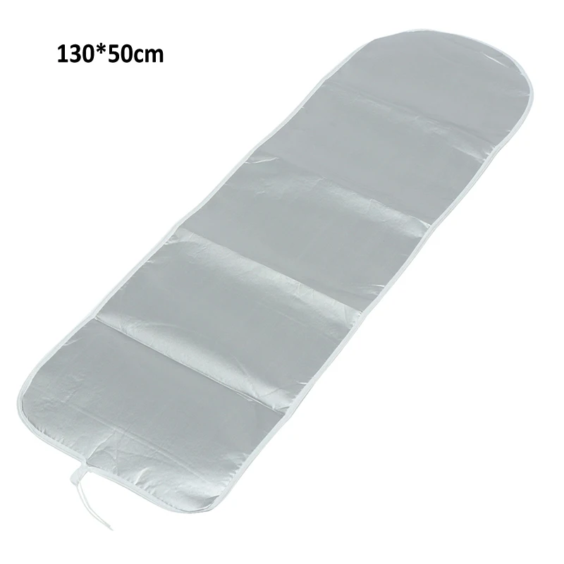 130x50cm 3 типа размера Портативный Складной бытовой с покрытием гладильная доска покрытие коврик серебряный толстый отражающий тепло Нескользящая гладильная подушка - Цвет: 130x50cm