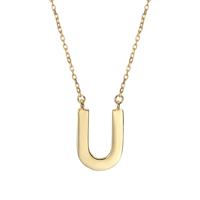 

Harlig sterling silver 925 gold color U-shaped interlocking chain for women allergy free fashion jewelry trendy style