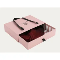 Customized Private Label Blond Braid Weave Hair Extension Gift Packaging Drawer Brown Kraft Paper Box With Window For Wig 1