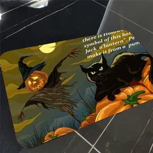 40X60 см Ковер На Хэллоуин приведение в виде тыквы череп фланелевый ковер нескользящий ковер для детской комнаты полас, mesversario 30O9