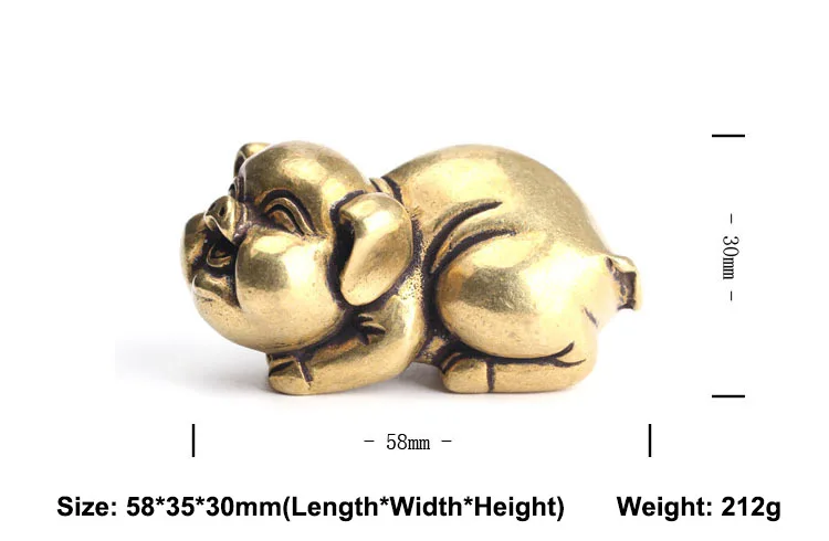 Solid Copper Pig Small Statue Ornaments (10)